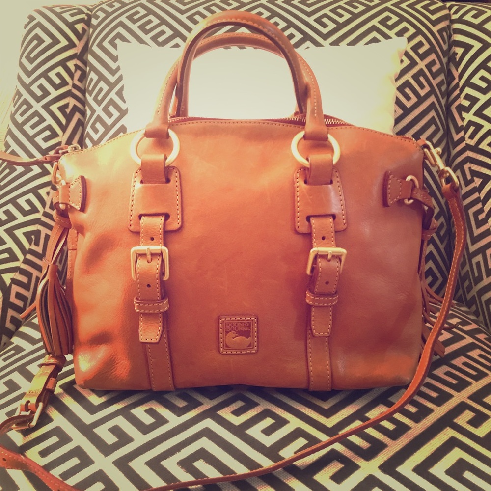 Dooney & Bourke Thick Brown Leather Crossbody Bag